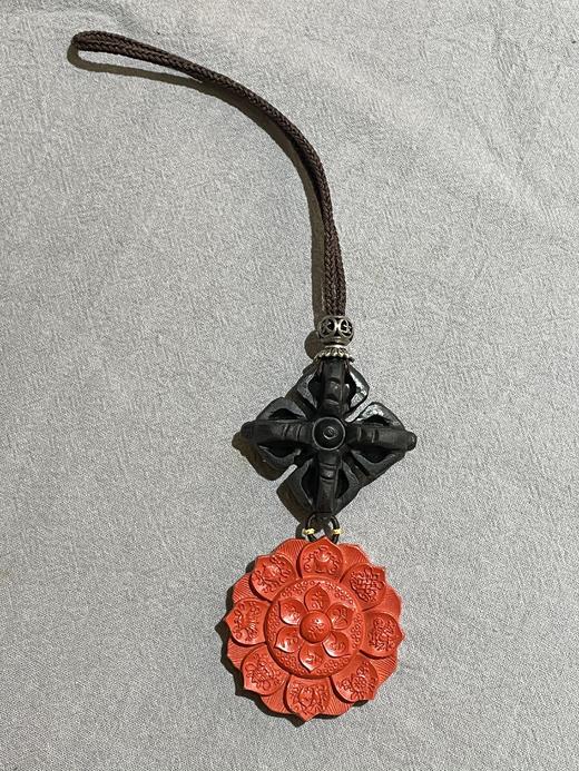 十字金刚配朱砂编艺挂件 商品图0