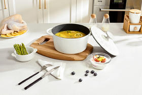 铸味冬雪情 | 22cm雪花汤锅圆形炖锅煮锅家用电磁炉燃气炉通用多功能