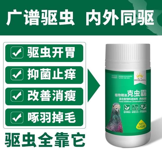 搏冠鸽药【克虫霸】片剂120粒赛信鸽子用品清理体内虫打虫博冠驱虫王 商品图1