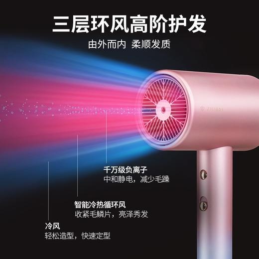 直白负离子电吹风HL505/1800W家用三层风道大功率恒温负离子冷热风电吹风筒孕妇儿童可用速干不伤发 HL505礼盒装配大风罩 商品图1