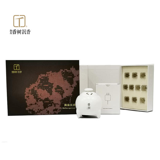 【海岛香树】健康生活沉香品香套装（经典款）30片装、电子品香炉 商品图4
