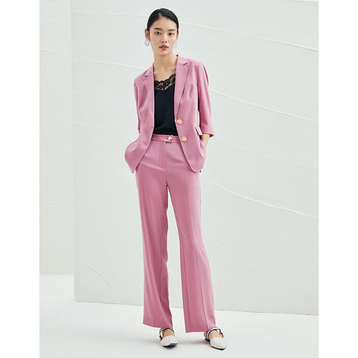 EITIE爱特爱品牌女装春夏款休闲宽松坠感阔腿裤女6505211 商品图3