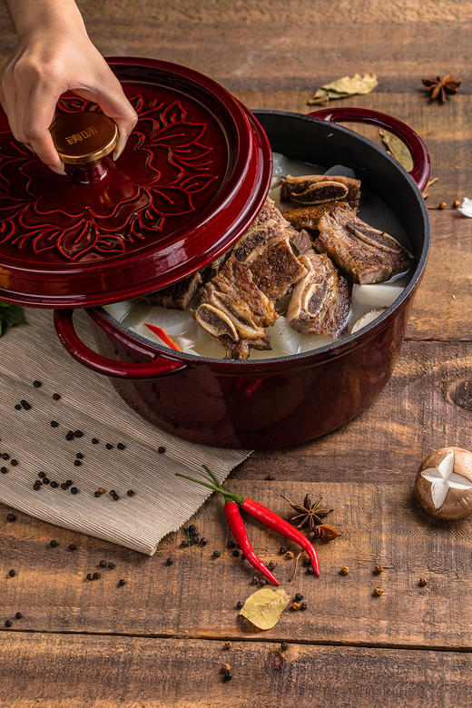 铸味春花恋 | 26cm花韵汤锅圆形炖锅煮锅家用电磁炉燃气炉通用多功能 商品图2