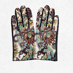 LFGJ   U102  皮手套女秋冬薄款羊皮手套特色进口腰果花真皮女士开车手套