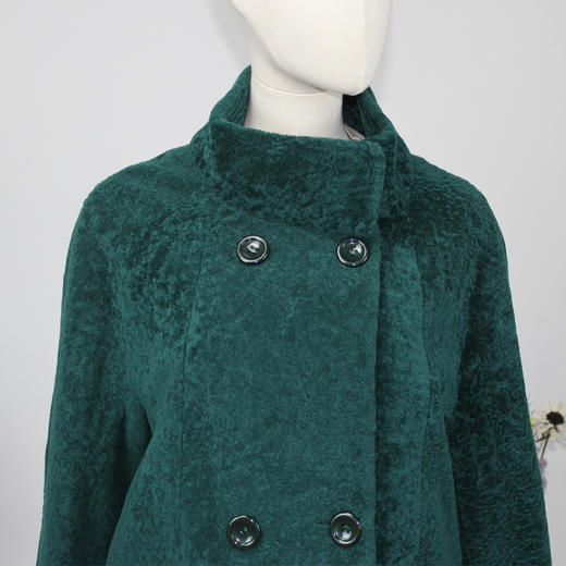 FOCALS福柯斯女装冬季双排扣长款皮毛一体皮草外套大衣FYLDK738G3 商品图3