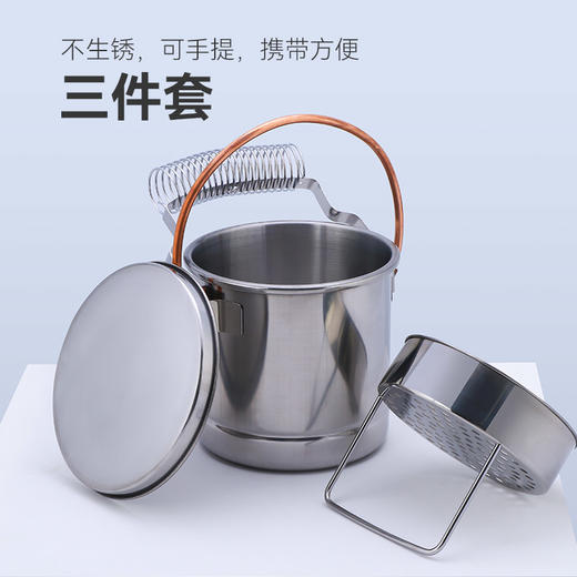 中盛画材 大号不锈钢可提油画洗笔桶 洗笔筒洗笔器油画用品 商品图4