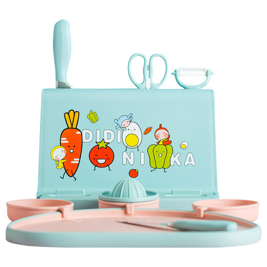 Didinika 迪迪尼卡砧板双面多功能案板宝宝辅食配用厨房用具 菜板菜刀组合菜板刀具套装 商品图1