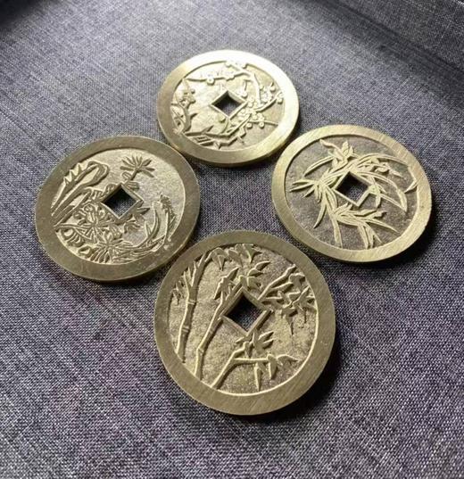 古法翻砂工艺铸造 当代工艺品花钱-川炉套花四枚一套 GY020 商品图3