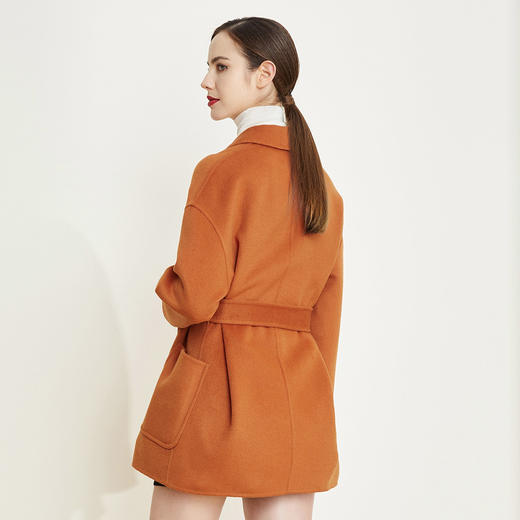 LH941斯尔丽瑟俪[专柜同款]2021冬新款翻领大口袋廓形款一手长大衣女 商品图1