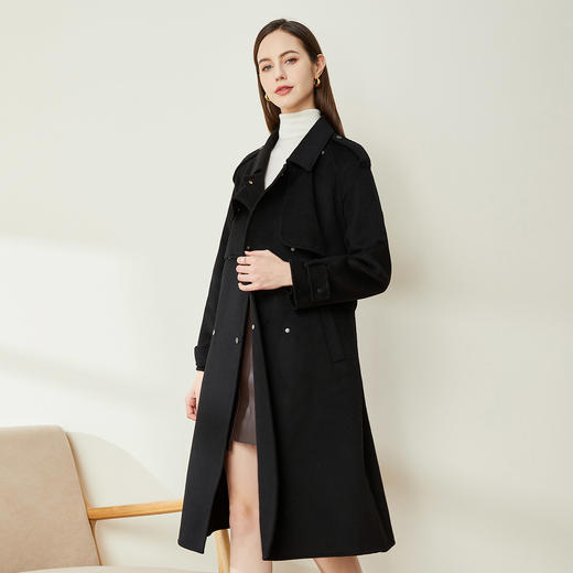 LH9W5斯尔丽瑟俪2021年新款高级感风衣款纯色率性干练风双面呢长大衣 商品图1