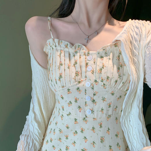 裁缝学苑AG229 夏季新款法式茶歇碎花吊带连衣裙纸样服装打版图纸 商品图1