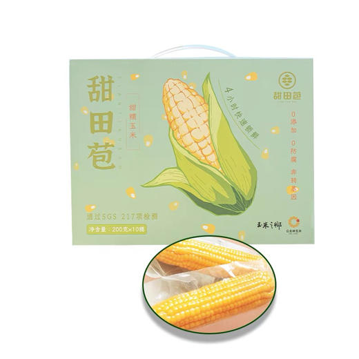 新品甜田苞21年新玉米黄糯粘苞米非转基因0添 1支装   10支礼盒装 商品图0