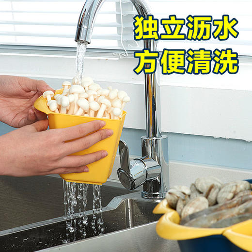 分格旋转火锅蔬菜拼盘双层洗菜盆沥水篮创意多功能备菜配菜盘家用（gxfc20） 商品图4