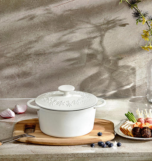 铸味冬雪情 | 22cm雪花汤锅圆形炖锅煮锅家用电磁炉燃气炉通用多功能 商品图1