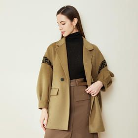 LH9V7斯尔丽瑟俪2021秋冬新款时尚优雅气质显瘦收口袖一手长双面呢女式