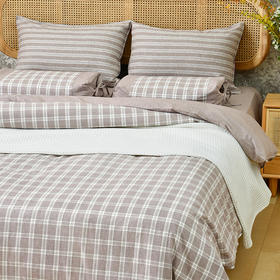 莫兰迪小格子磨毛四件套纯棉秋冬加厚四件套