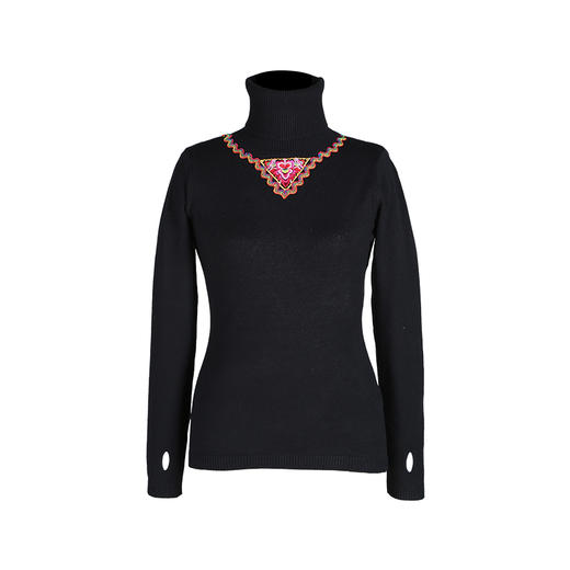 归尘系列—夜静沙修身毛织上衣打底衫 | 黑色 |现货 商品图4