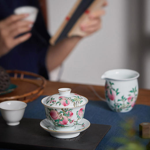 徐窑·粉彩桃系列 | 传自400年徐家窑，采珍贵原矿料手绘而成，寓福寿绵绵 商品图1