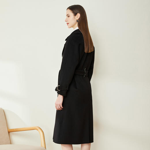 LH9V5斯尔丽瑟俪2021秋冬新款时尚翻领精致保暖舒适长款双面呢女式大衣 商品图2