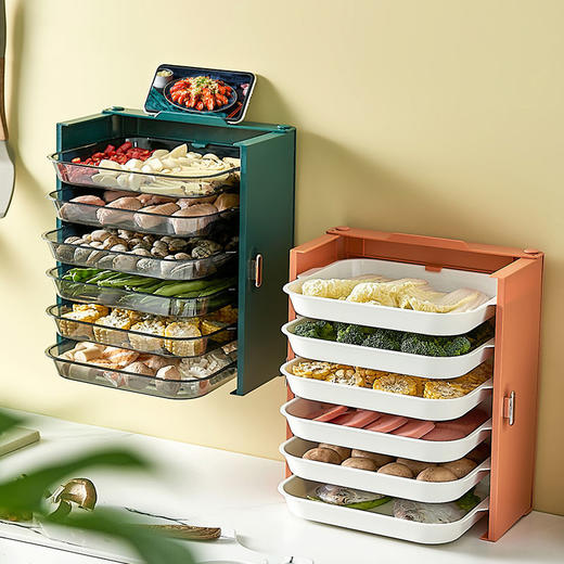 多功能配菜盘厨房家用多层可折叠壁挂备菜神器分层盘食品级备菜架 商品图2