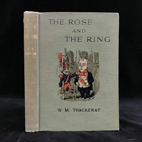 1923年 萨克雷《玫瑰与指环》 数十幅版画插图 布面精装32开
