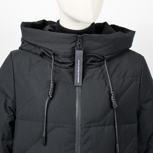 FOCALS福柯斯女装冬季新款休闲运动拼接连帽长款羽绒服FYB8D030N1 商品图3