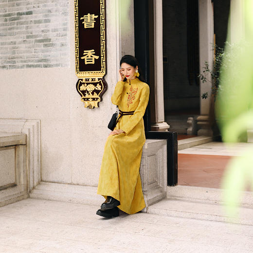 【50周年纪念款】浮生辞刺绣连衣裙| 杨丽萍老师同款 | 黄色 杏色 红色 | 长短袖可选 商品图6