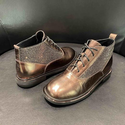 lfgj jeans   AC006  真皮马丁靴女百搭英伦风短靴低跟秋冬女靴子 商品图2