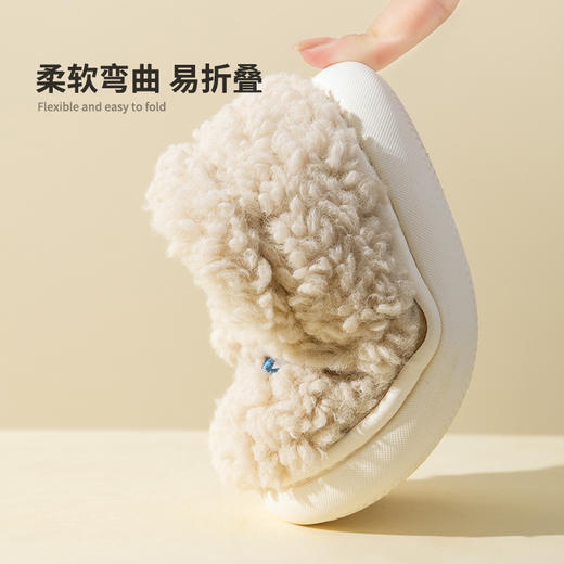 【蓬松柔软 温暖“小脚丫”】冬季儿童拖鞋男童室内家居鞋防滑女童毛绒鞋卡通宝宝包跟棉拖鞋 商品图5