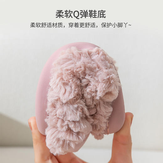 【亲肤软绒 温暖舒适】儿童拖鞋秋冬季室内防滑软底棉鞋男童女童毛绒棉拖鞋 商品图3