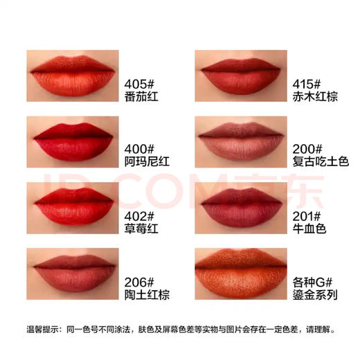 【积分换购】💄Armani阿玛尼唇釉-205柔雾橘棕415赤木红棕 商品图6