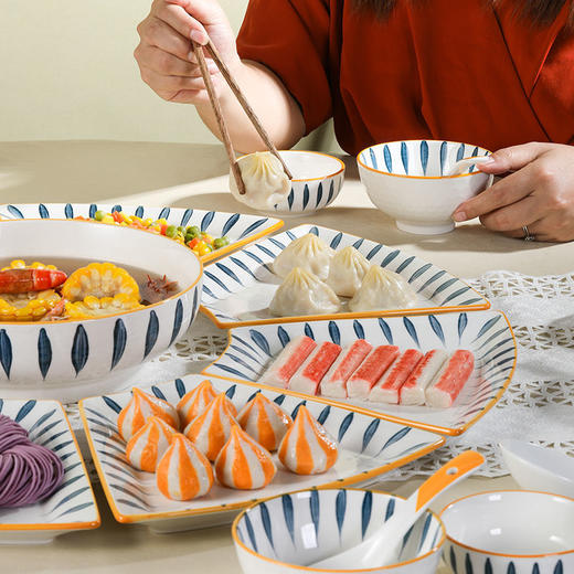 陶瓷拼盘碟子圆形网红盘子组合创意家用摆盘餐具过年夜饭团圆套装 商品图3