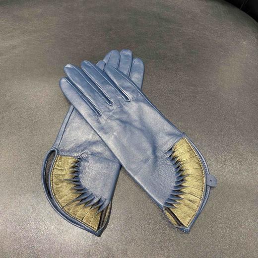 LFGJ   U105  秋冬真皮手套女薄款开车手套进口特色珠光皮修手羊皮手套 商品图2
