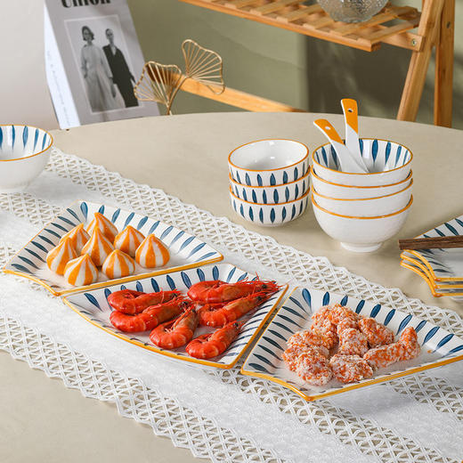 陶瓷拼盘碟子圆形网红盘子组合创意家用摆盘餐具过年夜饭团圆套装 商品图5