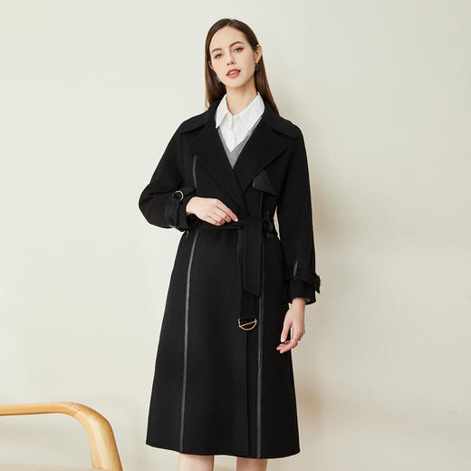 LH9V5斯尔丽瑟俪2021秋冬新款时尚翻领精致保暖舒适长款双面呢女式大衣 商品图1