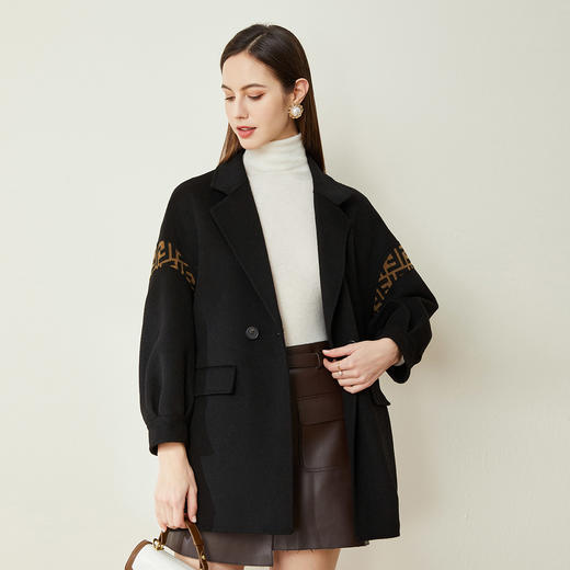 LH9V7斯尔丽瑟俪2021秋冬新款时尚优雅气质显瘦收口袖一手长双面呢女式 商品图1