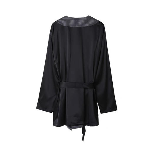 6F IVU薄款桑蚕丝和服式系带睡衣上装男士家居服 商品图1