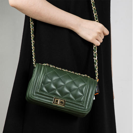 意大利原产andrea cardone 真皮经典菱格挎包 商品图9