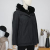 FOCALS福柯斯女装冬季獭兔毛可拆卸连帽拉链短款尼克服FYLDO723N1 商品缩略图1