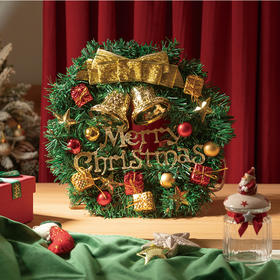 摩登主妇圣诞节装饰新年花环门挂挂饰花圈藤条家用圣诞树铃铛挂件