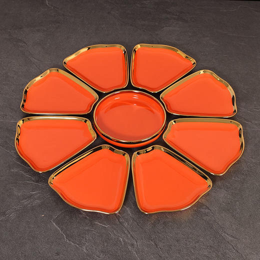 家用扇形圆桌摆盘创意扇形拼盘餐具过年团圆餐具菜盘盘子碗碟套装 商品图3