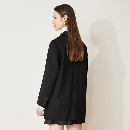 LH9U7斯尔丽瑟俪2021秋冬新款简约利落印花复古款女士西装外套大衣 商品图1