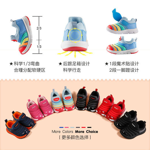 【毛毛虫运动鞋（2-6岁）】卡特兔crtartu宝宝毛毛虫春秋女童透气学步鞋男童防滑 商品图3