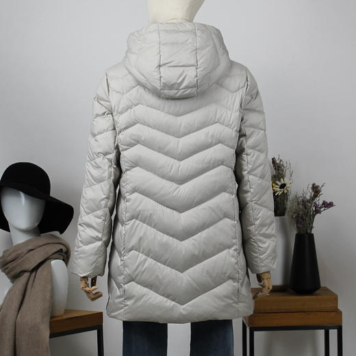 FOCALS福柯斯女装冬季新款休闲拉链连帽中长款羽绒服FRGDD798AW 商品图2