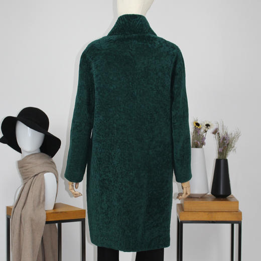 FOCALS福柯斯女装冬季双排扣长款皮毛一体皮草外套大衣FYLDK738G3 商品图2