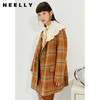 NEELLY纳俪商场同款秋冬格纹双排扣大衣女羊毛外套保暖英伦风通勤 商品缩略图1