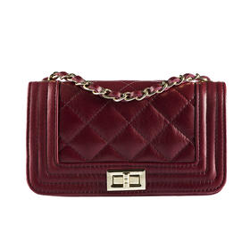 意大利原产andrea cardone 真皮经典菱格挎包