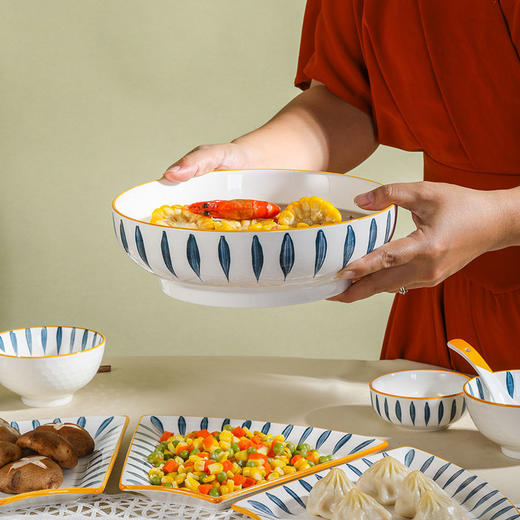 陶瓷拼盘碟子圆形网红盘子组合创意家用摆盘餐具过年夜饭团圆套装 商品图1