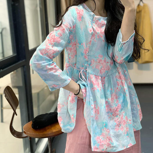 裁缝学苑AG231 斜襟亚棉麻衬衫纸样女装上衣复古中式衬衣服装图纸 商品图3
