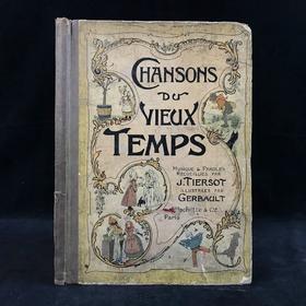 【法语】约20世纪早期 旧时代歌谣集 数十幅彩色插图 精装大16开